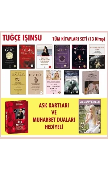 Tuğçe Işınsu Tüm Kitapları Seti (11 Kitap)+(Aşk Kartları ve Muhabbet Duaları Hediyeli)