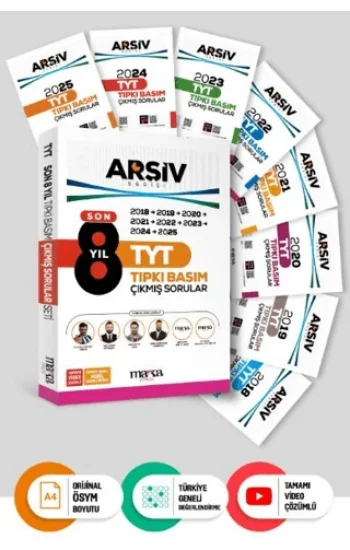 TYT Arşiv Serisi Tıpkı Basım Fasikül Fasikül Çıkmış Sorular Tamamı Video Çözümlü