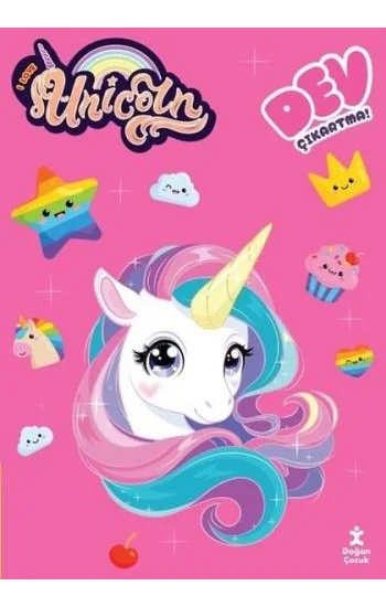 Unicorn - Dev Çıkartmalı Boyama Kitabı