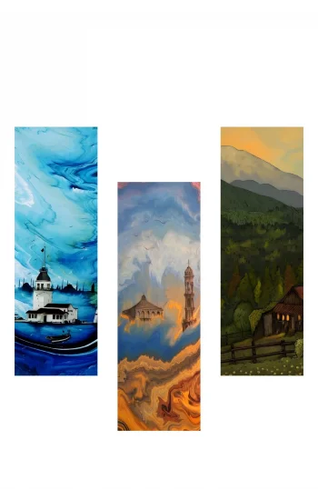 Yapı Seti Kitap Ayraçları Hediyelik Ayraç - Yapı Seti 3lü Ayraç Seti