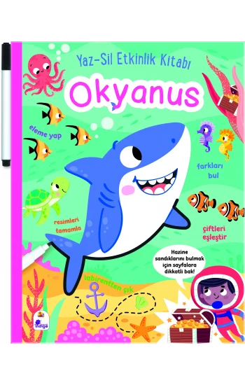 Yaz-Sil Etkinlik Kitabı – Okyanus (Kalemli)