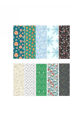 Yeni Yıl 10lu Ayraç Seti 04a-Yılbaşı Temalı Kitap Ayracı 10 Adet