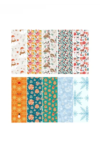 Yeni Yıl 10lu Ayraç Seti 05a-Yılbaşı Temalı Kitap Ayracı 10 Adet