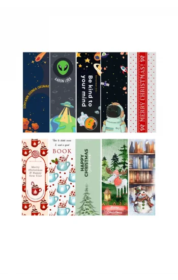 Yeni Yıl 10lu Ayraç Seti 06a- Chill  Kitap Ayracı 10 Adet