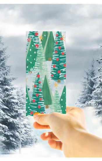 Yeni -Yıl Yılbaşı Temalı -Çam Ağacı Temalı Hediyelik Kitap Ayracı- 1 Adet