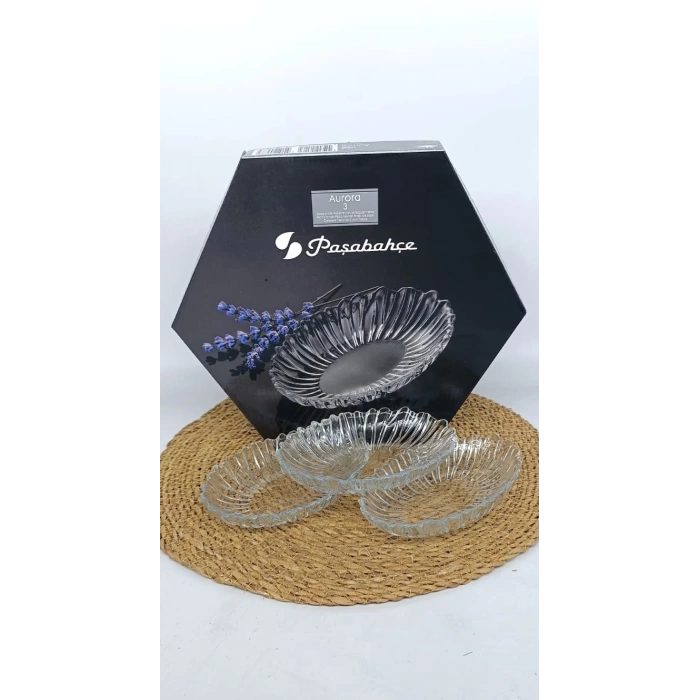 PAŞABAHÇE TABAK OVAL AURORA 3LÜ 1X12