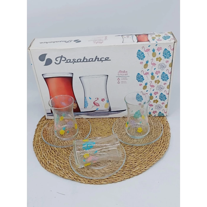 PAŞABAHÇE ÇAY SETİ ALOHA 12 PRÇ 1X8