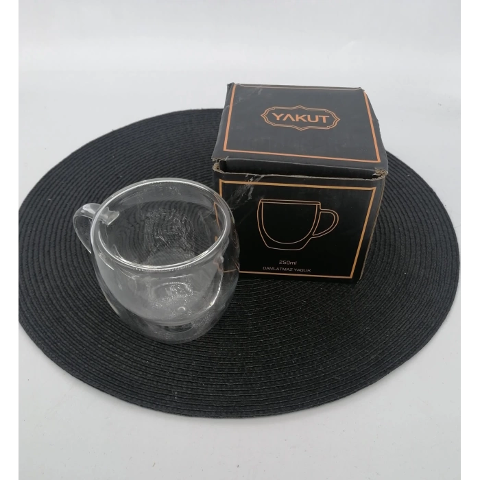 YKT 11301 BARDAK ÇİFT CİDARLU KULPLU 1X12