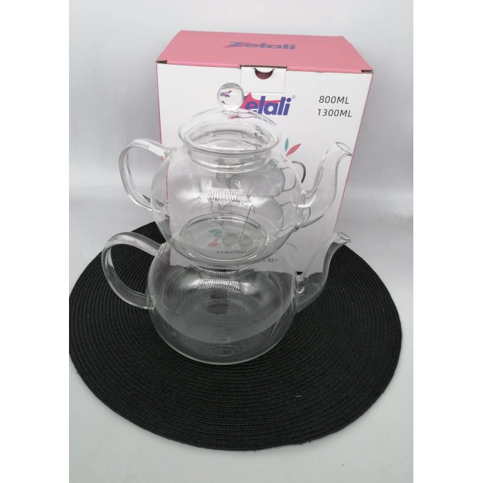 DLY 1750 ÇAYDANLIK CAM DÜZ 800+1300 ML 1X6