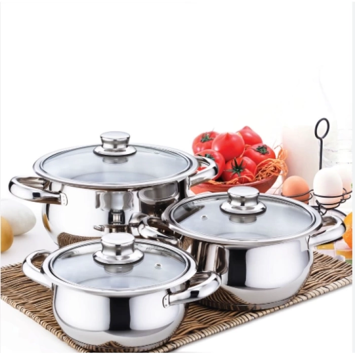 GÜL ÇKR/CAM TENCERE SET ÇAKIR CAM KAPAK 3LÜ 1X2