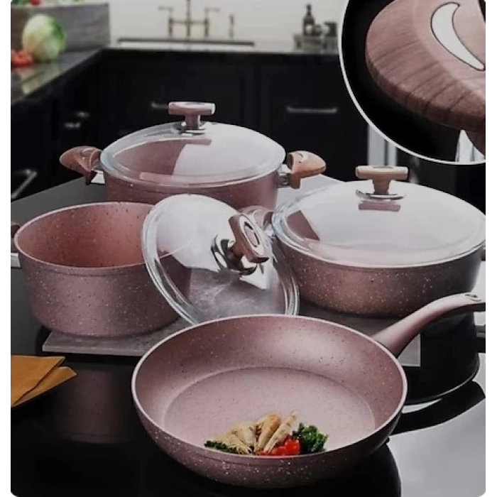 OMS TENCERE SETİ ROSE 7 PRÇ. 1X2