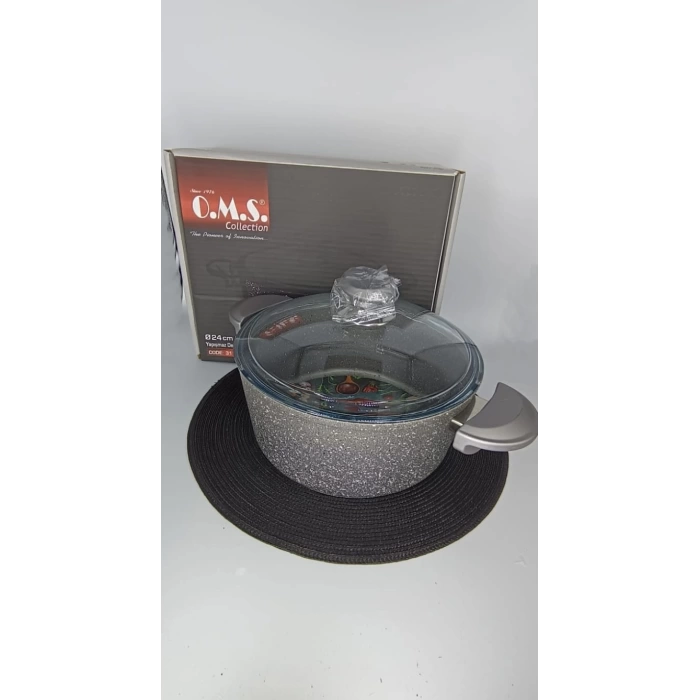 OMS TENCERE DERİN GRİ 24X12 CM 1X6