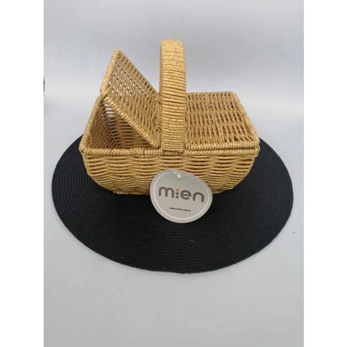 MİE 6056 SEPET RATTAN KULPLU HASIR KARE 1X6
