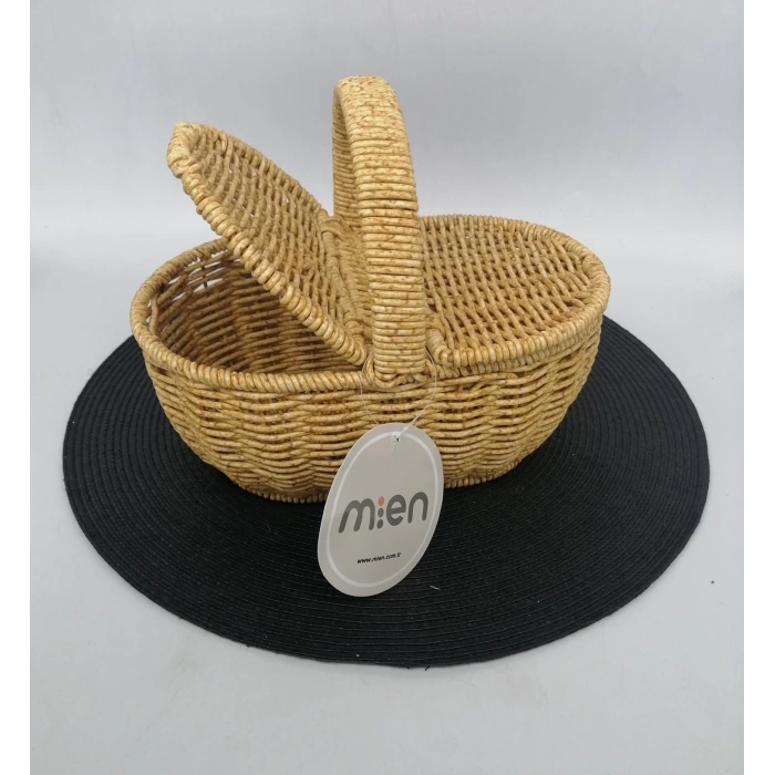 MİE 6058 SEPET RATTAN KULPLU HASIR YUVARLAK 1X6