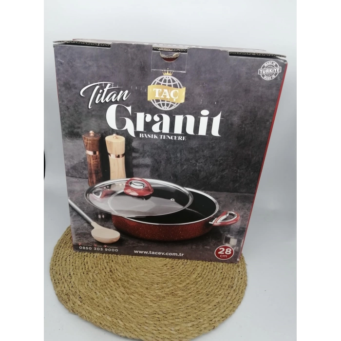 TAÇ 1117 TENCERE BASIK GRANİT 28 CM 1X6