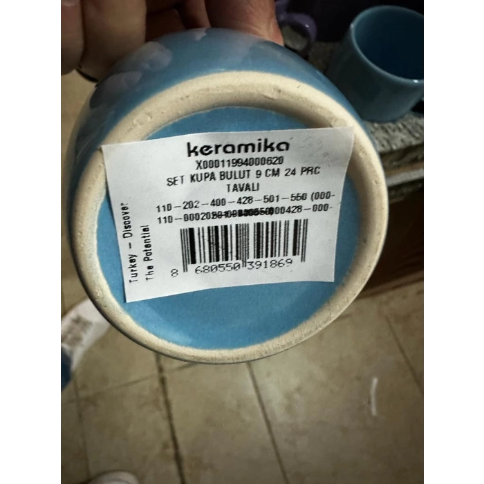 KRM 2199 KERAMİKA KUPA BULUT RENKLİ DESENLİ 1X24