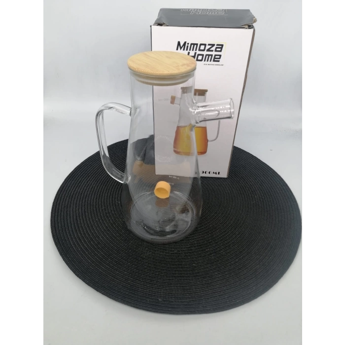 MMZ 264 YAĞDANLIK CAM BAMBU KAPAK 900 ML 1X12