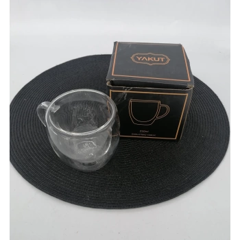 YKT 11301 BARDAK ÇİFT CİDARLU KULPLU 1X12
