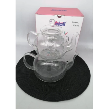 DLY 1750 ÇAYDANLIK CAM DÜZ 800+1300 ML 1X6