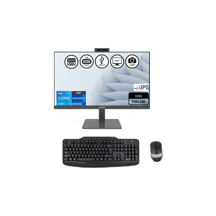 Axer AX24H35 İntel i5 13500 16GB-512GBSSD 23.8 Free Dos AIO Masaüstü Bilgisayar