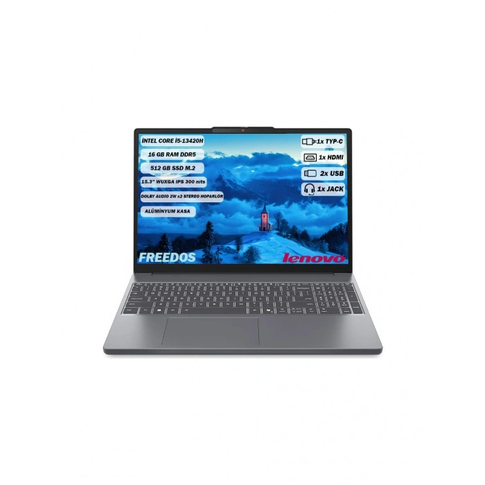 Lenovo Ideapad Slim 3 83K1003MTR İ5 13420H 16GB 512GB SSD 15.3 WUXGA IPS Freedos