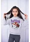 3-10 Yaş Kız Çocuk Sweatshirt Baskılı Pullu