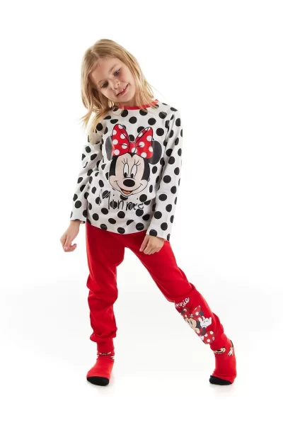 2-7 Yaş Kız Çocuk Pijama Takımı Minnie Mouse Lisanslı