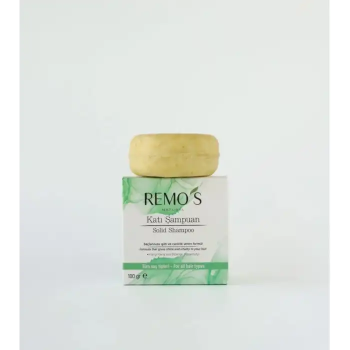 REMOS Katı Şampuan Dökülme Karşıtı - Ylang Ylang & Biberiye Özlü 100 gr