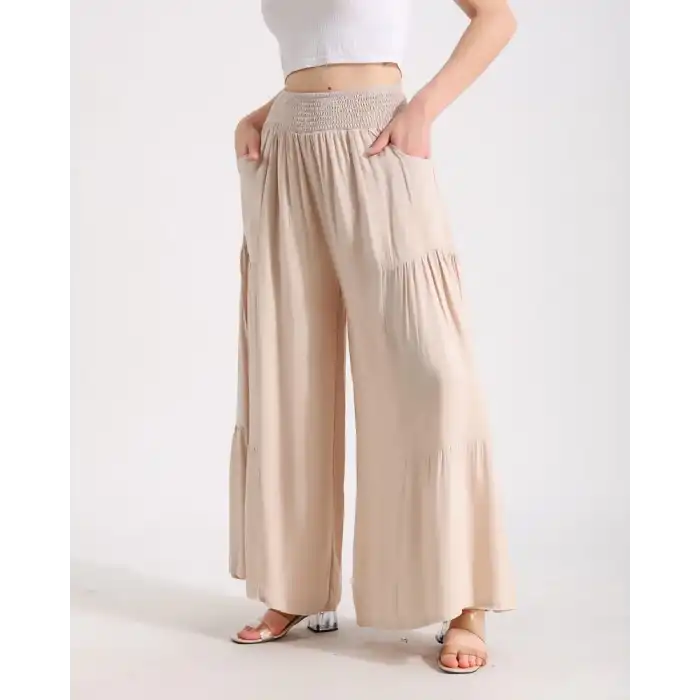 BOL PANTOLON TAŞ RENGİ