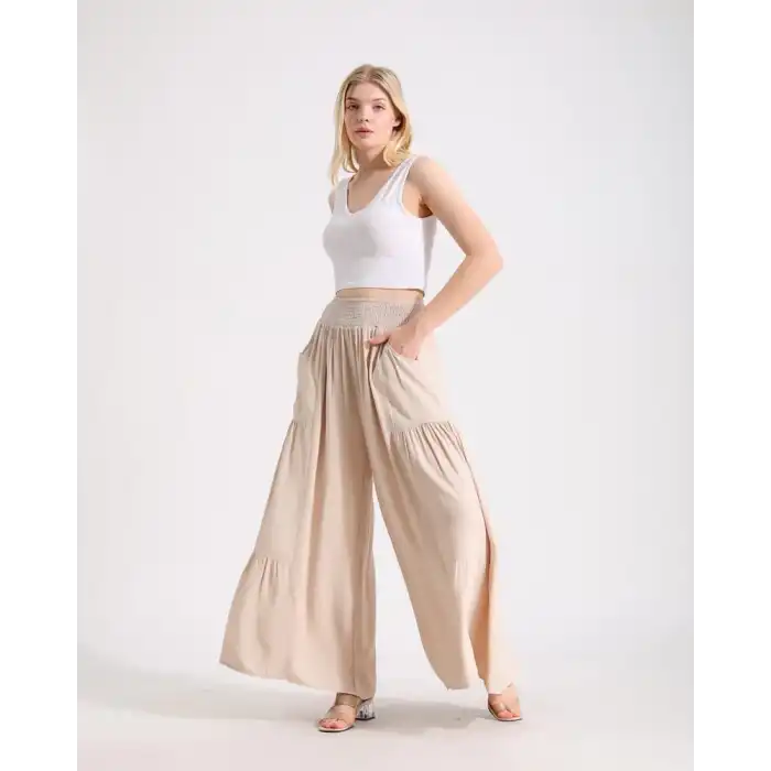 BOL PANTOLON TAŞ RENGİ