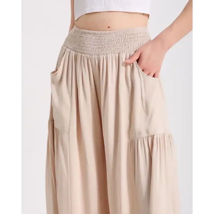 BOL PANTOLON TAŞ RENGİ