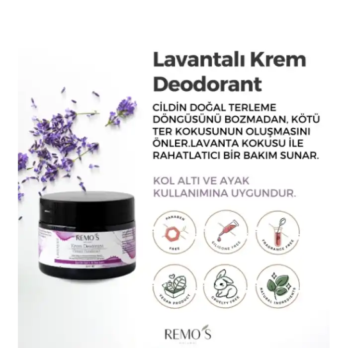REMOS Lavantalı Krem Deodorant 50ml