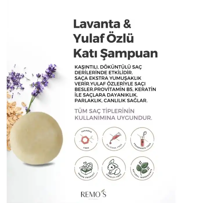 REMOS Lavanta & Yulaf Özlü Katı Şampuan 100 gr