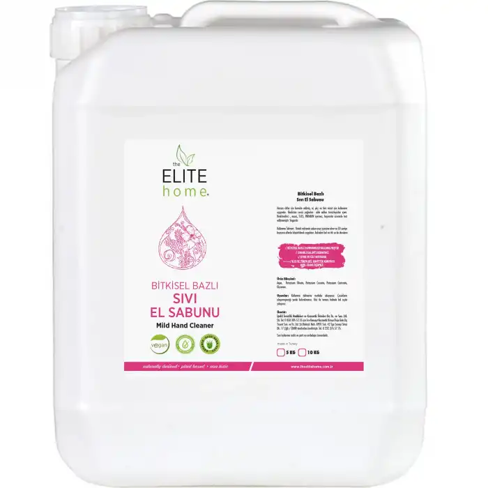 The Elite Home Bitkisel Bazlı ve Vegan Sertifikalı Sıvı El Sabunu 5KG