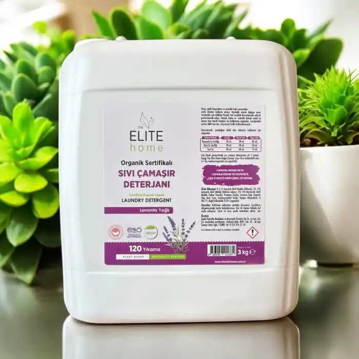 The Elite Home Organik ve Vegan Sertifikalı Sıvı Çamaşır Deterjanı 3 kg Lavanta Yağlı