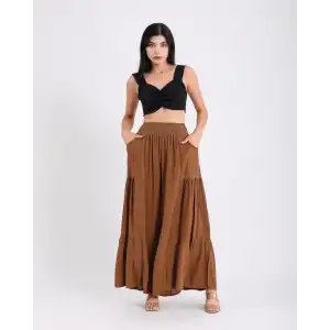 BOL PANTOLON KAHVERENGİ