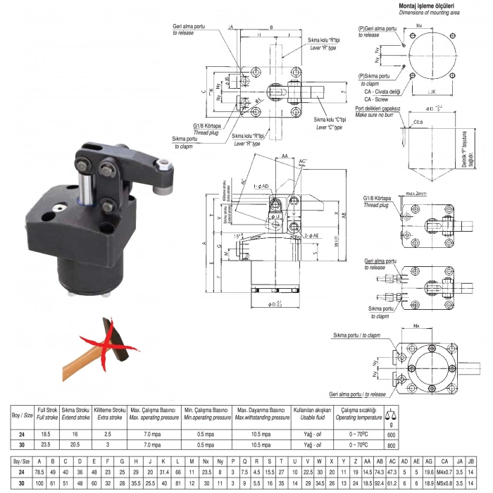 H12 HIDROLIK BAĞLAMA ELAMANI