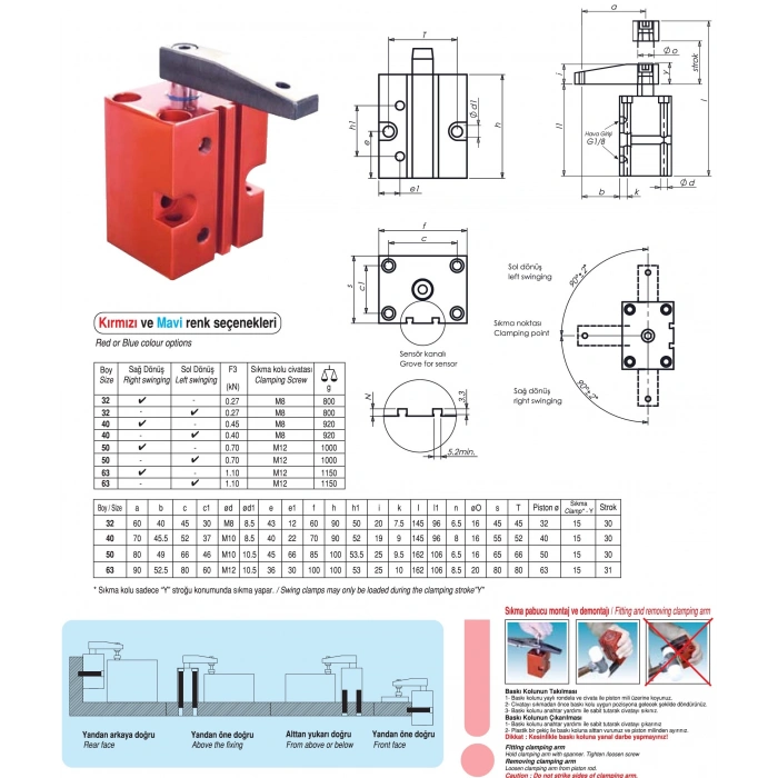 P20/629K-R/L PNÖMATIK BAĞLAMA ELAMANI