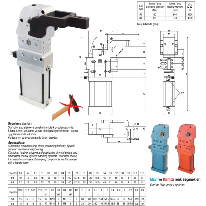 P32/623M PNÖMATIK ÇİZMAK BAĞLAMA ELAMANI