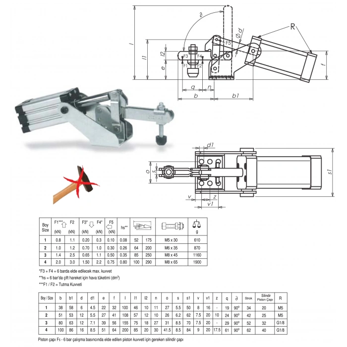 P52/620K PNÖMATIK BAĞLAMA ELAMANI