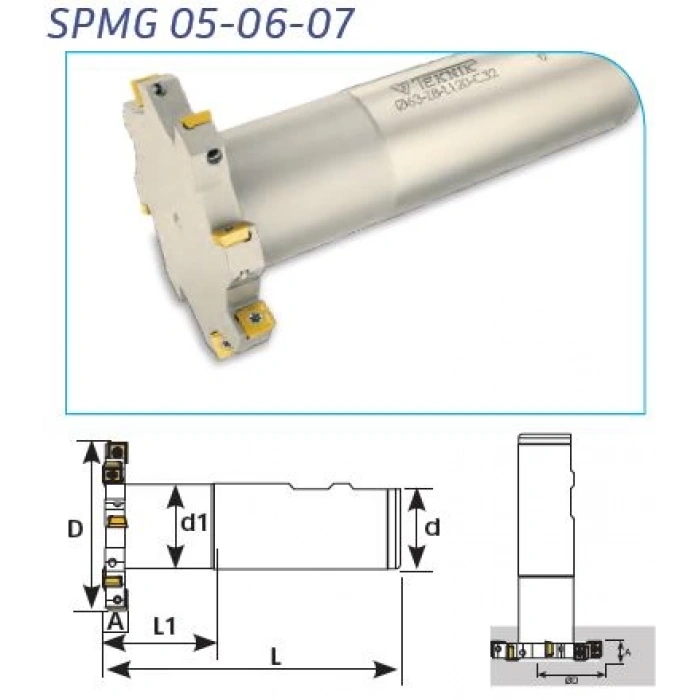 Takma Uçlu T freze SPMG-SPGT