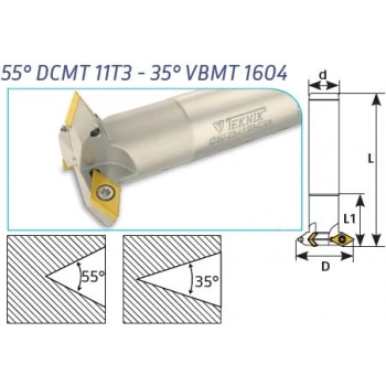 55° DCMT 11T3 - 35° VBMT 1604 Takma Uçlu T Freze