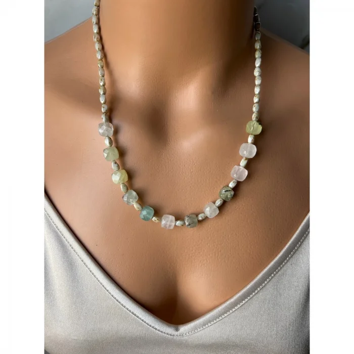 Amazonit Çek camı Kolye