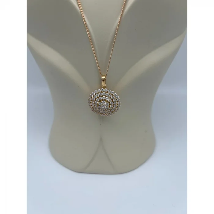 Rose Zirkon Taşlı Halka Kolye