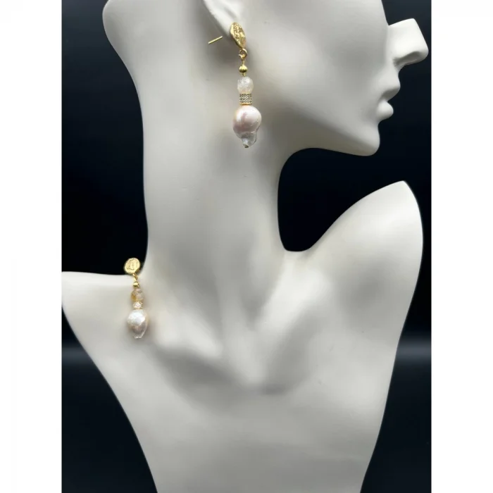 Barok İnci Sitrin Küpe