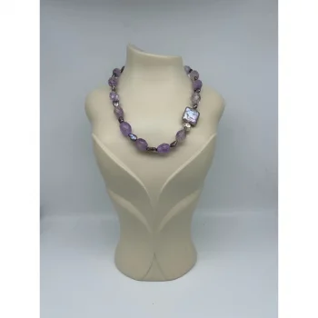 Ametrin Siyah İnci Kolye