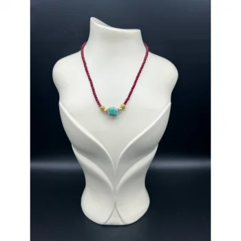 Amazonit Kristal Boncuk Kolye