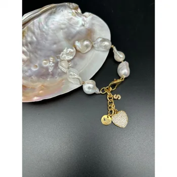 Barok İnci Gold Bileklik