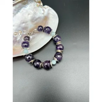 Ametist Aquamarine Bileklik