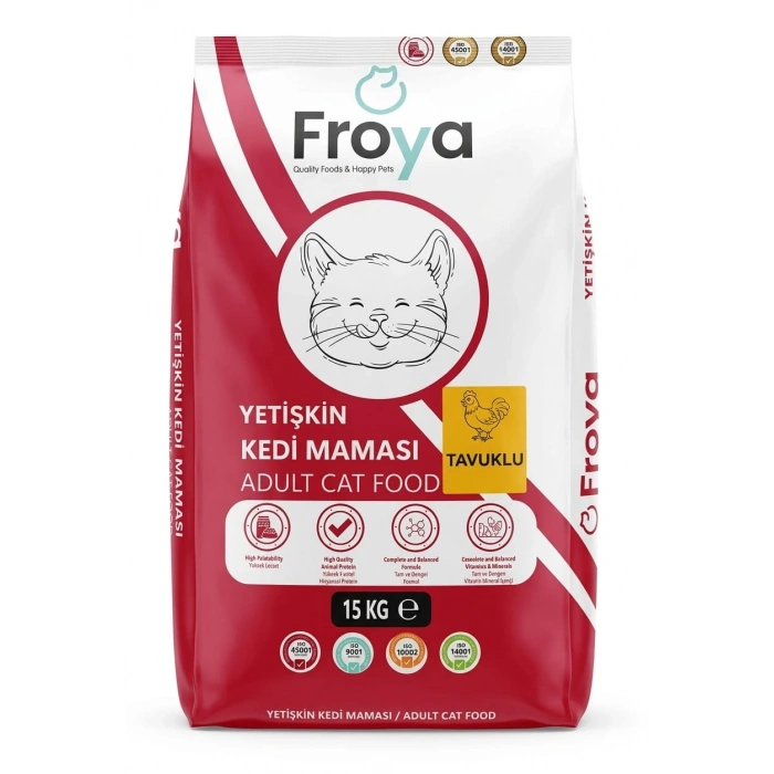 FROYA YETİŞKİN KEDİ TAVUKLU 15 KG MAMA